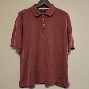 Vintage Willis & Geiger Men's Polo Shirt Medium Red Pique Cotton